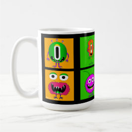 Grappig, kleurrijk, Cartoon Monsters, Halloween Koffiemok