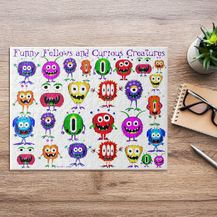 Grappig, kleurrijk, Cartoon monsters Legpuzzel