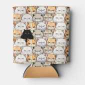 Grappig kleurrijk humeurig miauw katten kitten hui blikjeskoeler (Voorkant)