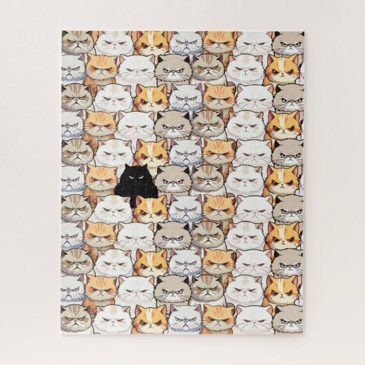 Grappig kleurrijk humeurig miauw katten kitten hui legpuzzel (Verticaal)