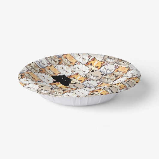 Grappig kleurrijk humeurig miauw katten kitten hui papieren kommen (Gebogen)