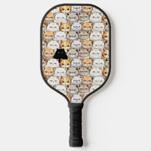 Grappig kleurrijk humeurig miauw katten kitten hui pickleball paddle