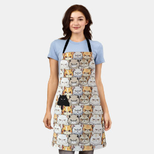 Grappig kleurrijk humeurig miauw katten kitten hui schort