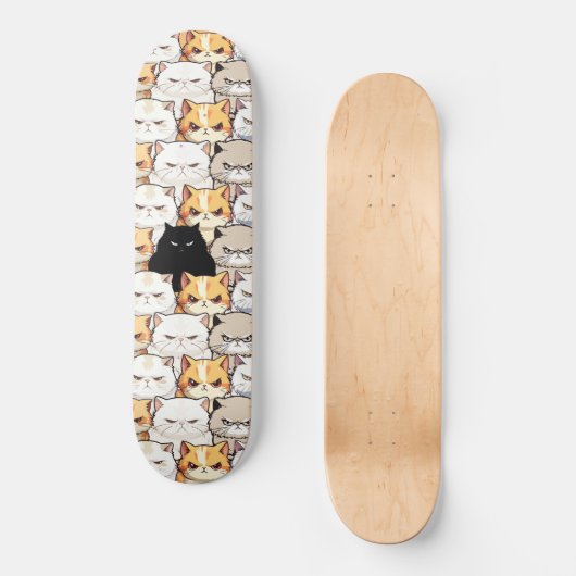 Grappig kleurrijk humeurig miauw katten kitten hui skateboard (Voorkant)