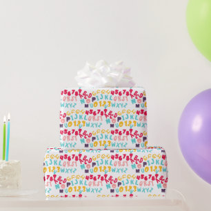 Grappig Kleurrijk Strip Alfabet Cadeaupapier