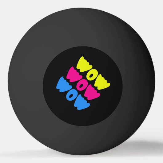 Grappig kleurrijk WOW Gezegde Eenvoudig Roze Blauw Pingpongballen (Achterkant)