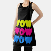 Grappig kleurrijk WOW Gezegde Eenvoudig Roze Blauw Schort (Insitu)