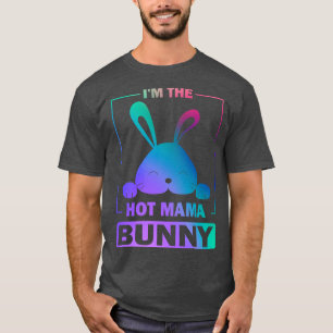 Grappig kleurrijke bunny, ik ben de hotmammie-paas t-shirt