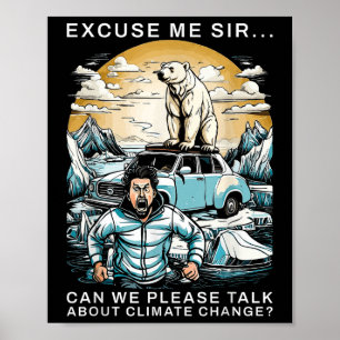 Grappig Klimaatverandering Polar Beer Milieuhaven Poster