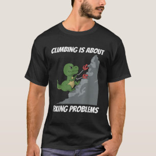 Grappig Klimmen T Shirt T Rex Rock Climber Dinosau