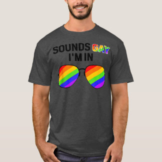 grappig klinkt homo in met regenboogvlag voor trot t-shirt