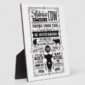 Grappig koe advies word art fotoplaat (Zijkant)