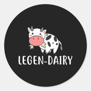 Grappig Koe Legen-Dairy Boerderij Ronde Sticker