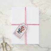 Grappig koe-op-wc kerst label cadeaulabel (Met Touw)