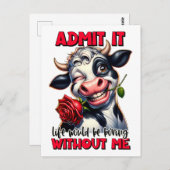 Grappig Koe Quote Gezegde Briefkaart (Voorkant / Achterkant)