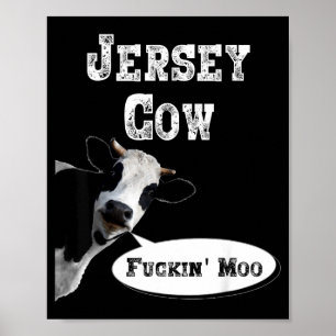 Grappig Koe Shirt New Jersey Koe Liefhebber Boerde Poster