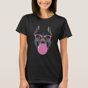 Grappig Koel Husky Gezicht Kauwgom Eten En Maakt E T-shirt