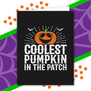 Grappig koelste pompoen in de patch halloween part kaart