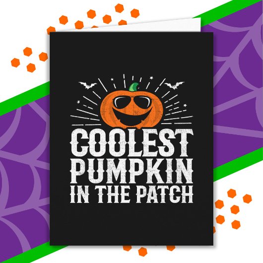Grappig koelste pompoen in de patch halloween part kaart