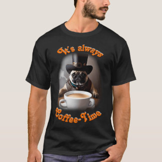 Grappig koffie en pug liefhebber motief. Koffie we T-shirt