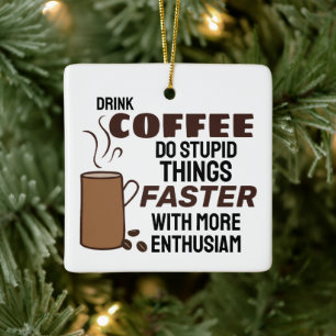 Grappig Koffie Kerst Ornament
