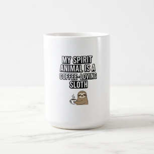 Grappig Koffie Luiaard T-shirt Mijn Spirit Anima Koffiemok
