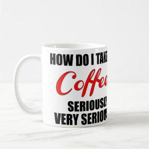 Grappig koffie-mok met rode en zwarte tekst koffiemok