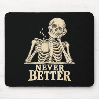 Grappig Koffie Skelet Gotische Halloween Cafeïne Muismat