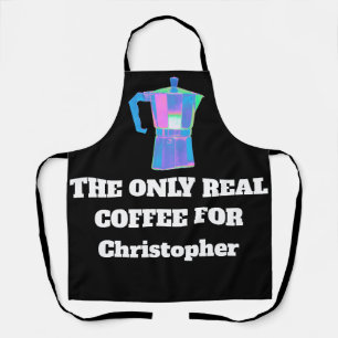 Grappig koffiesnob aangepaste naam de enige echte  schort