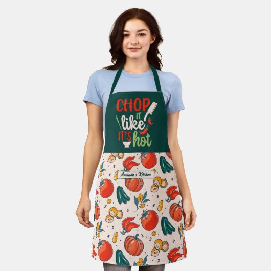 Grappig koken, zoals het heet vegetable Pattern is Schort (Gedragen)