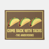 Grappig kom terug met tacos custom monogram deurmat (Voorkant)