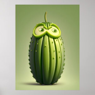 Grappig komkommer karakter poster
