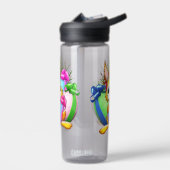 Grappig konijn dat een paasei bijt waterfles (Links)