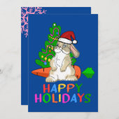 Grappig Konijn Prettig Kerstfeest Feestdagenkaart (Voorkant / Achterkant)
