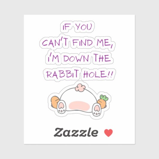 GRAPPIG KONIJNENGAT STICKER (Vel)