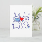 grappig konijnenkonijnenmasker covid coronavirus kaart (Staand voorkant)