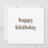 Grappig konijntje in betoverd bos Happy Birthday Kaart (Achterkant)