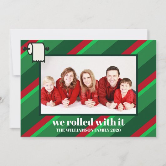 Grappig, kovid kerst dat we erin rolden feestdagenkaart (Voorkant)