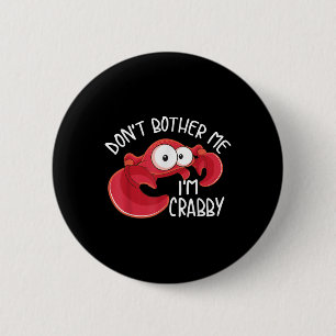 Grappig Krab Kostuum Voor Mannen Vrouwen Krab Eten Ronde Button 5,7 Cm