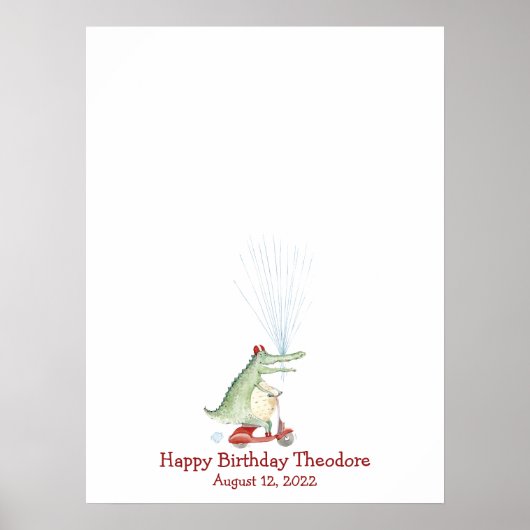 Grappig Krokodil Duimafdruk Gastboek Poster (Voorkant)