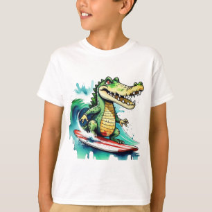 Grappig krokodil surfen T-Shirt