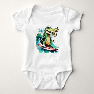Grappig krokodil surfen T-Shirt