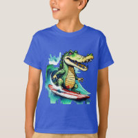 Grappig krokodil surfen T-Shirt