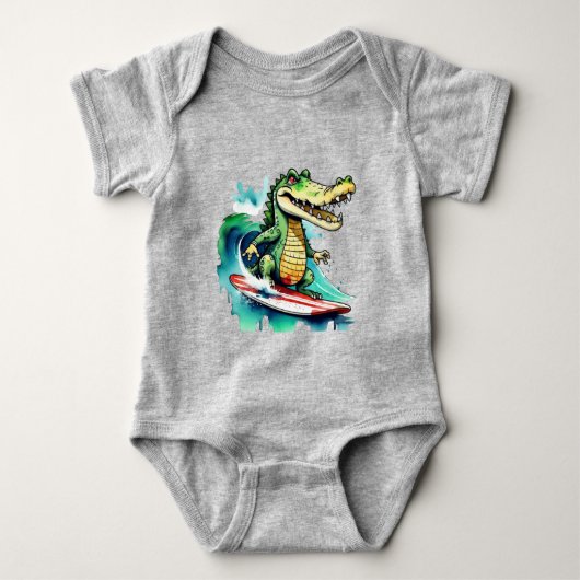 Grappig krokodillensurfen romper (Voorkant)