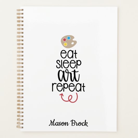 Grappig kunstscholierengeschenk op maat planner (Voorkant)