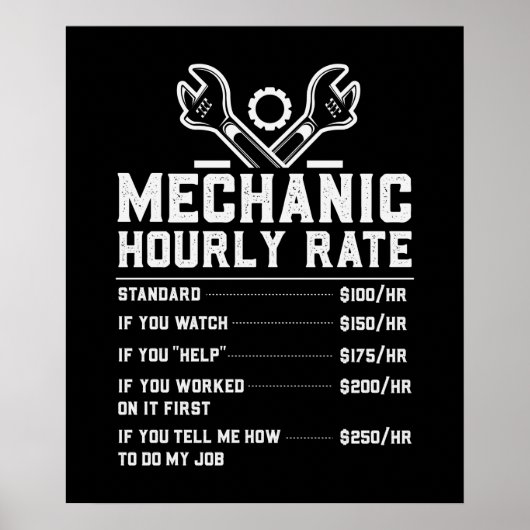 grappig kunstwerk met monteur poster (Voorkant)