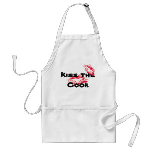 Grappig "Kus the Cook" White Baking Apron Standaard Schort