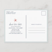 Grappig Kuststrand Bruiloft Save the Dates Aankondigingskaart (Achterkant)