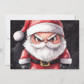 Grappig Kwaad Naughty Santa Wicked Vrolijk Kerstfe Feestdagenkaart (Achterkant)