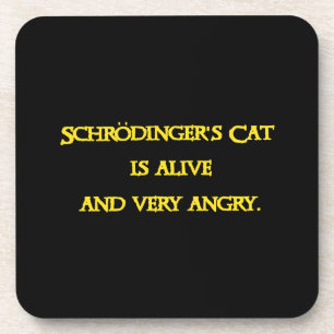 Grappig kwantumdilemma - Schrödingers kat is boos Bier Onderzetter